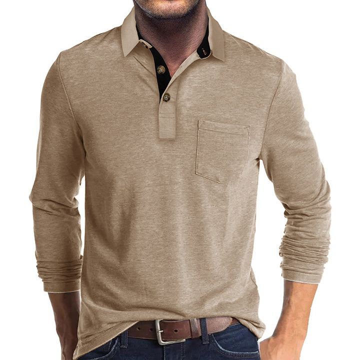 Herrer Langærmet Poloshirt Stilla