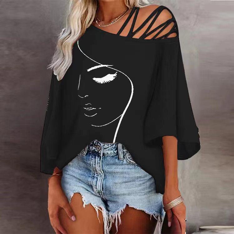 Damer Oversized T-shirt med grafisk design Stilla