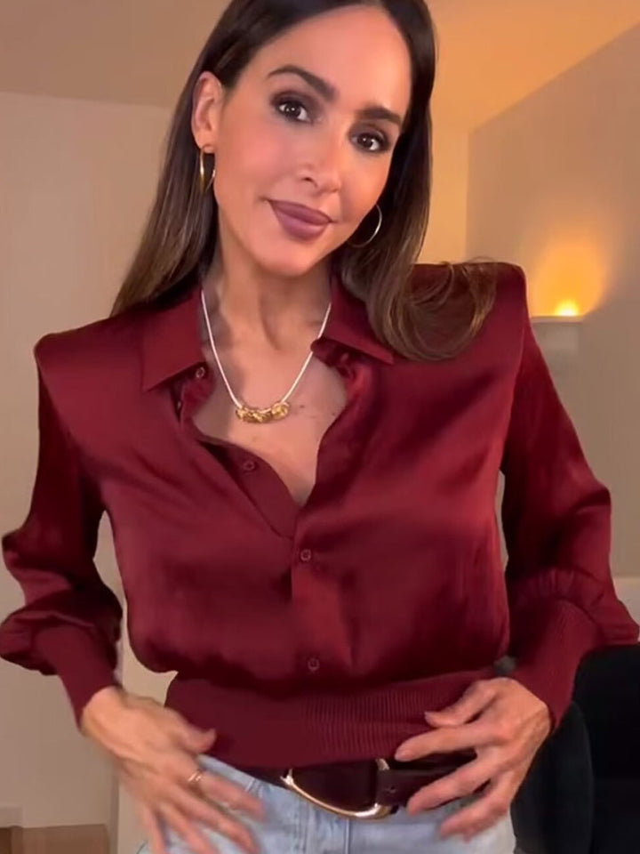 Dame Satin Bluse Stilla