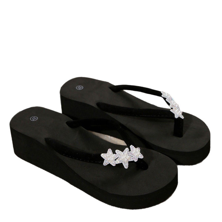 Dame platform-tåsplit-sandaler med glitrende stjerneudsmykninger Stilla