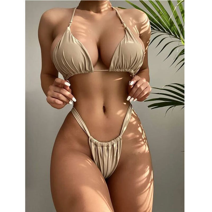 Dame Triangel-Bikini med høj benudskæring Skovae