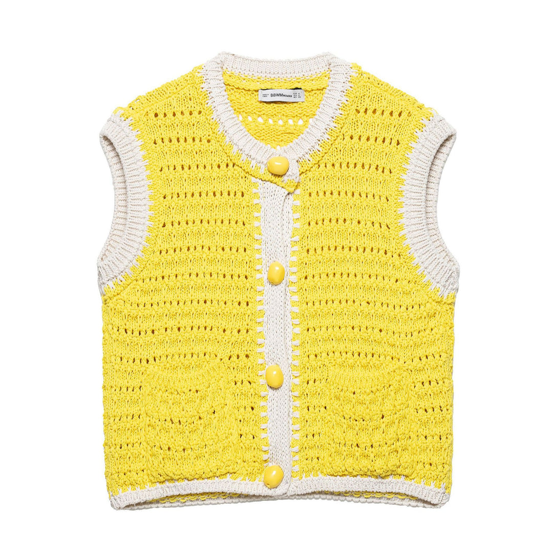 Dame hæklet strikk cardigan vest Stilla