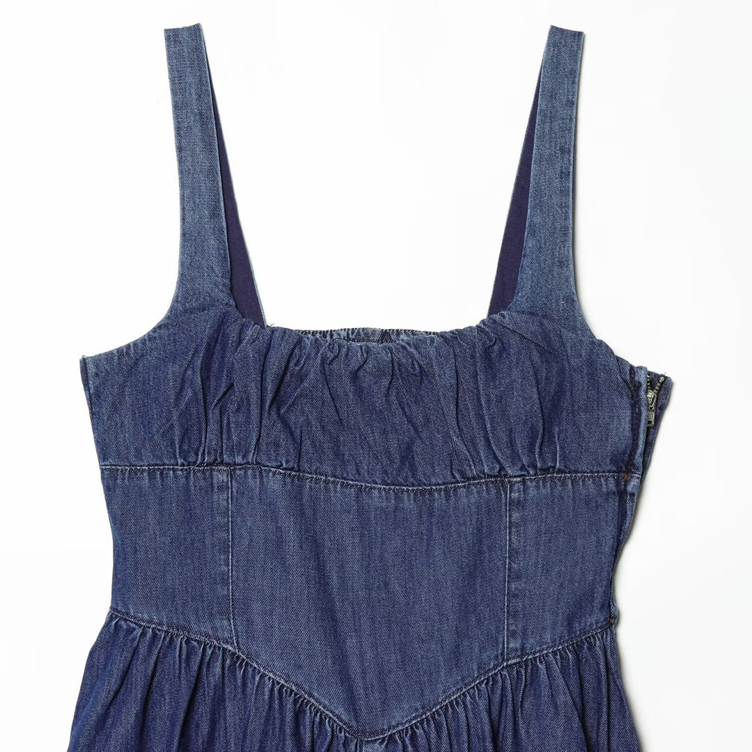 Dame Jeans Maxikjole med romantisk snit og flæsedetaljer Skovae