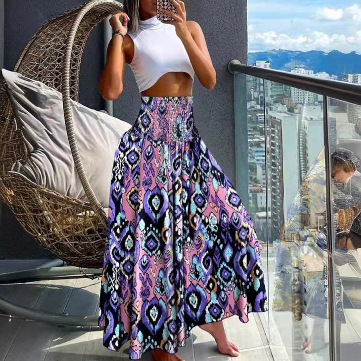 Femme Bohemian Print Maxi Skørt Stilla