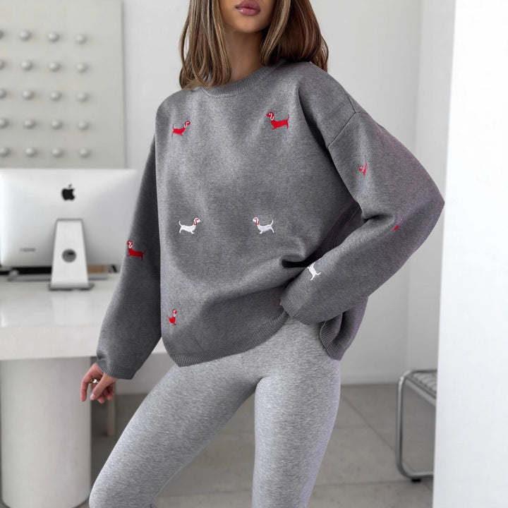 Kvindernes hyggelige sweatshirt med legende dyremotiv Stilla