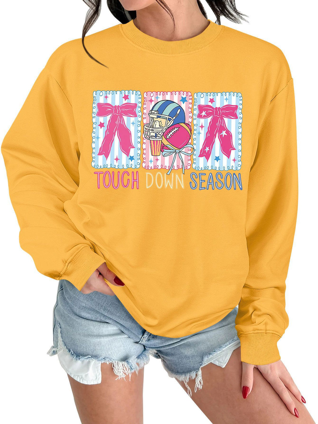 Kvinders sweatshirt med kreativ fodboldmotiv og afslappet snit Stilla