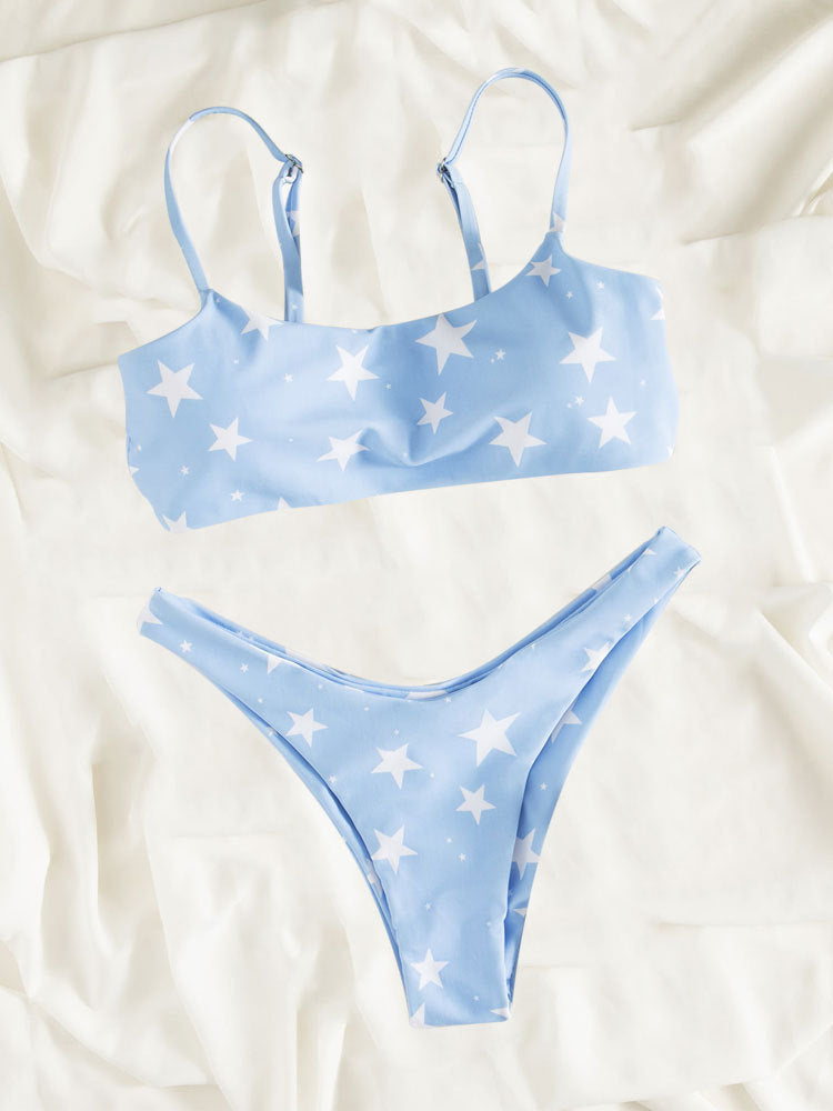 Damer Stjerneprint Bralette Bikini Sæt Stilla