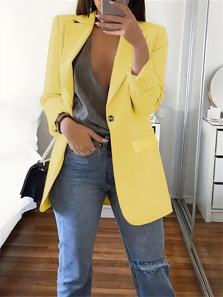 Damer Elegant Blazer med dyb V-hals og smal pasform Stilla