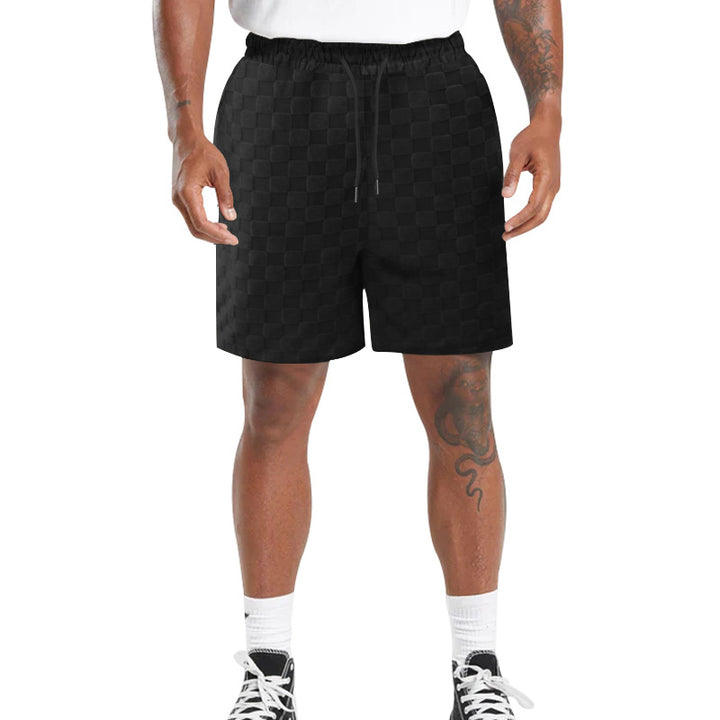 Herrer funktionelle sportshorts i moderigtigt ternet mønster Stilla
