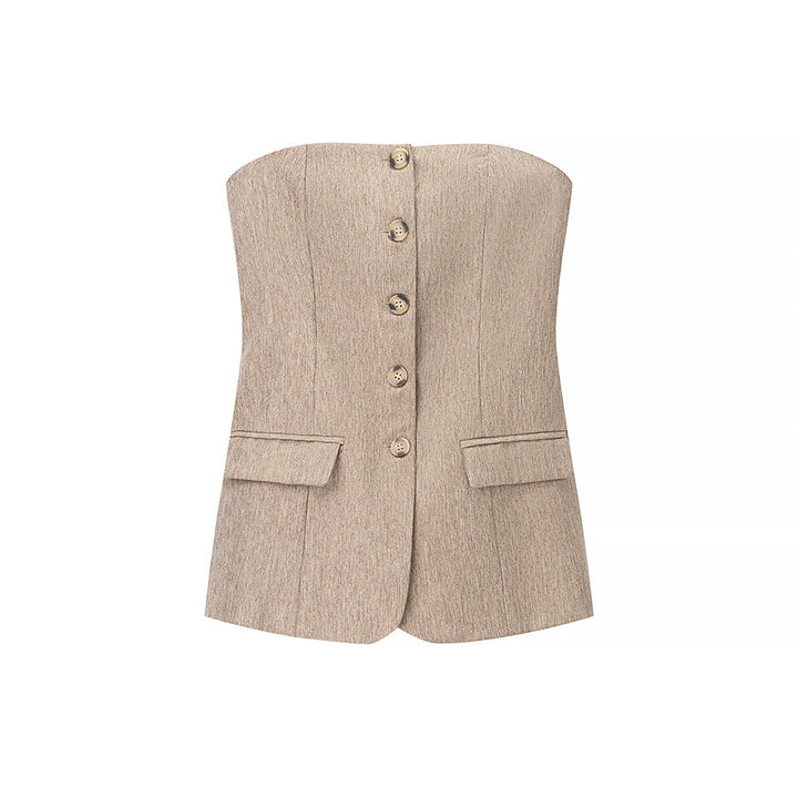 Dame Skræddersyet Blazer Vest med elegante knapdetaljer og praktiske lommer Stilla