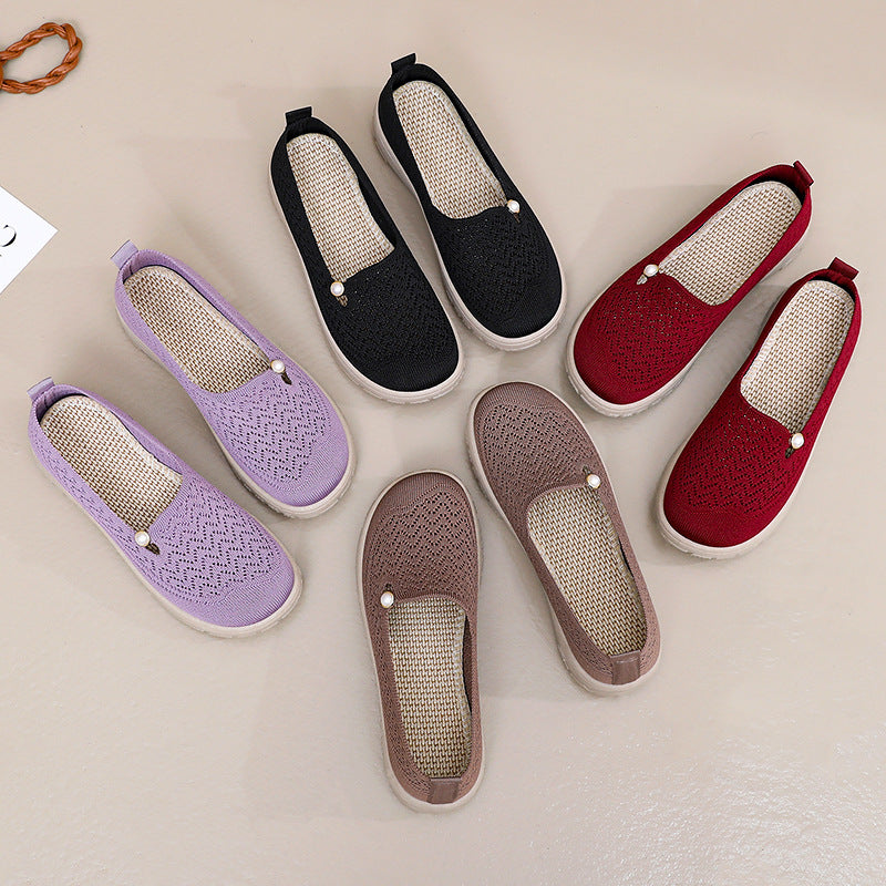 Dame Strik-Slipper med mod fashionable perle og skridsikker sål Stilla