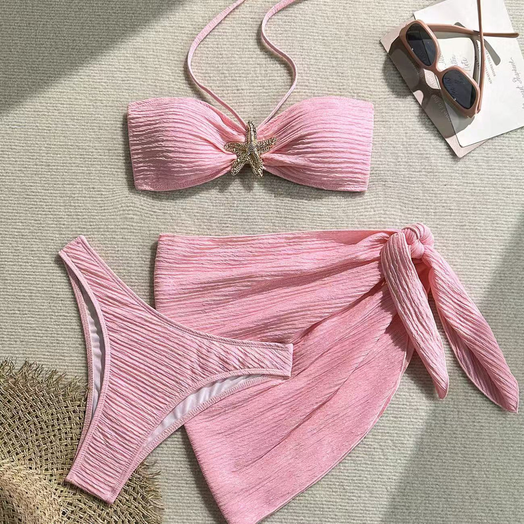 Dame bandeau-bikini med lækkert sarong Skovae