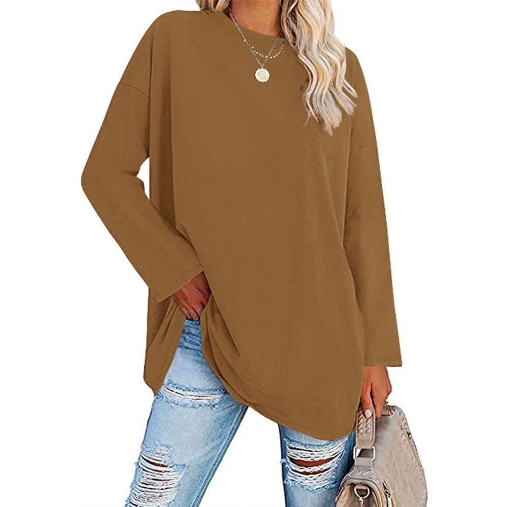 Dame Oversized Langærmet T-shirt med afslappet snit Stilla