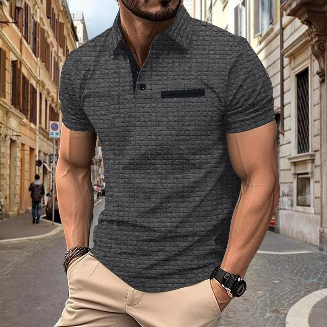 Herre moderne polo shirt med struktureret design og brystlomme Stilla