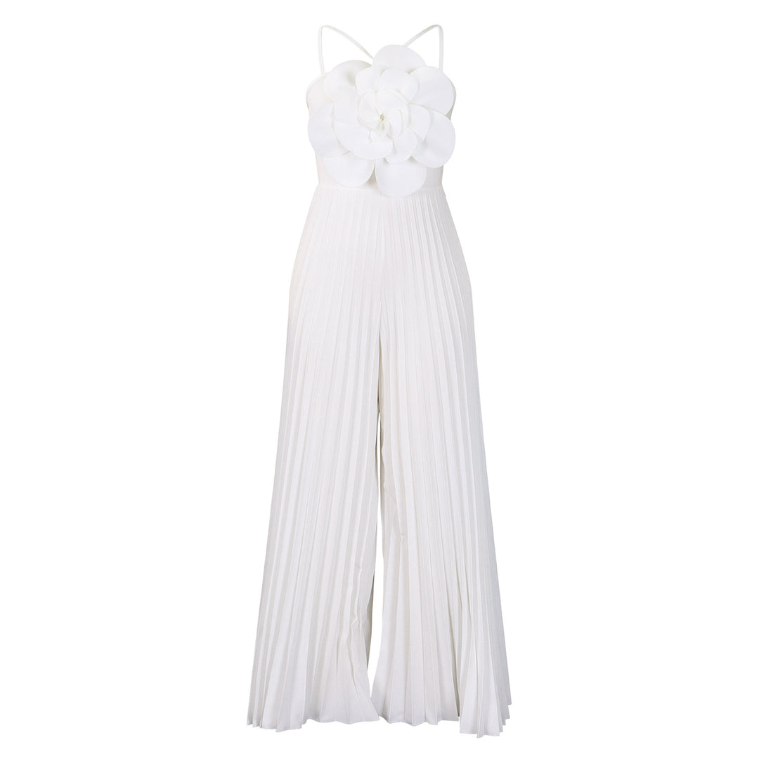 Dame Plissees Jumpsuit med blomster overdel Stilla