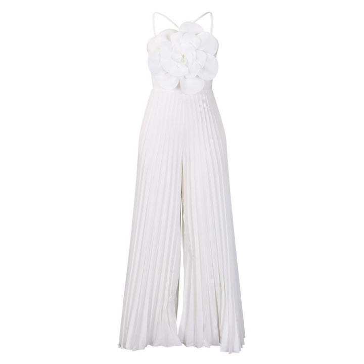 Dame Plissees Jumpsuit med blomster overdel Stilla