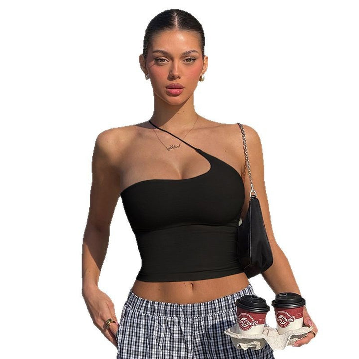 Damen asymmetrisches Crop-Top mit verstellbarem Halter Skovae