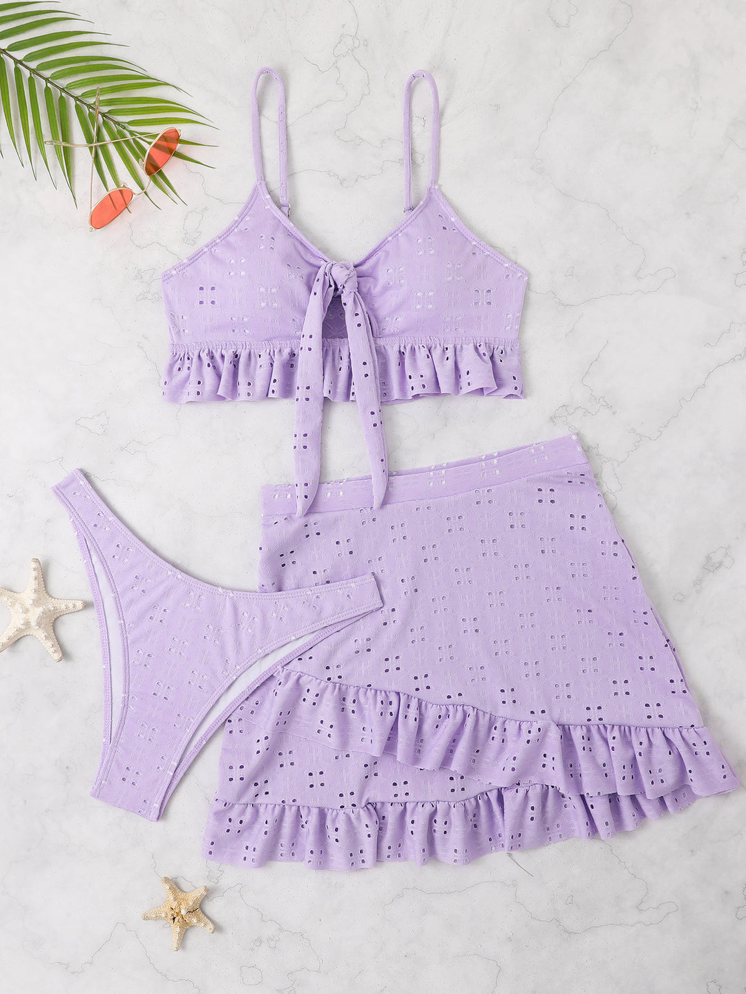 Dame Bikiniset med ruffles detaljer Skovae