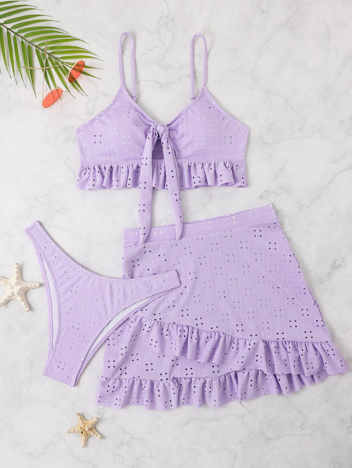 Dame Bikiniset med ruffles detaljer Skovae