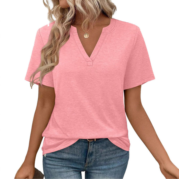 Dame Relaxed Fit V-Udskæring T-Shirt Stilla