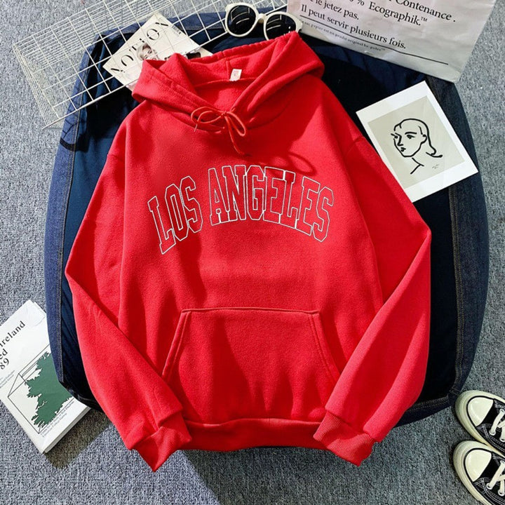 Kvinders hoodie med kreativ Los Angeles skrift Skovae