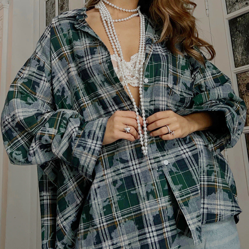 Dame Oversized Karo Skjorte Stilla