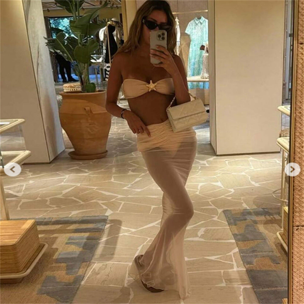 Dame Bandeau-bikini-nederdel med elegant snit Skovae