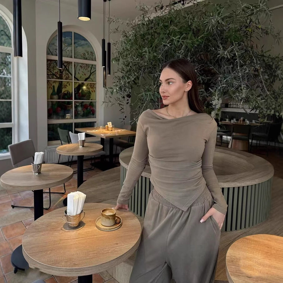 Dame Off-Shoulder Overdel med innovativt snit Stilla
