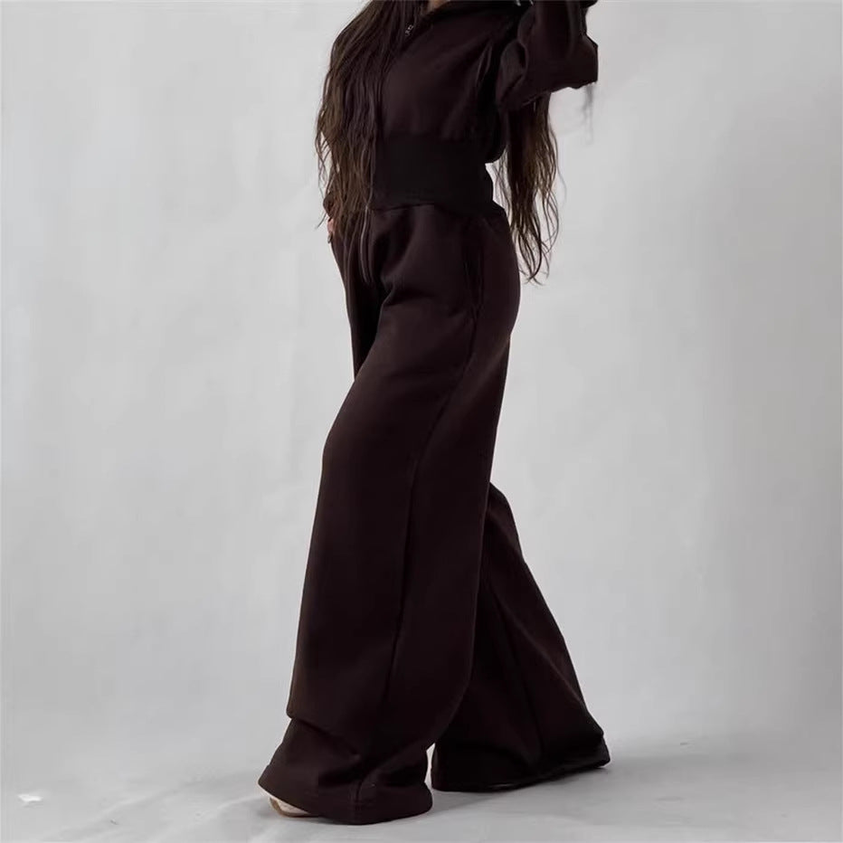 Kvinders jumpsuit med hætte og bred ben Skovae