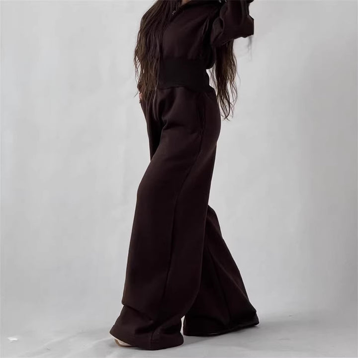 Kvinders jumpsuit med hætte og bred ben Skovae