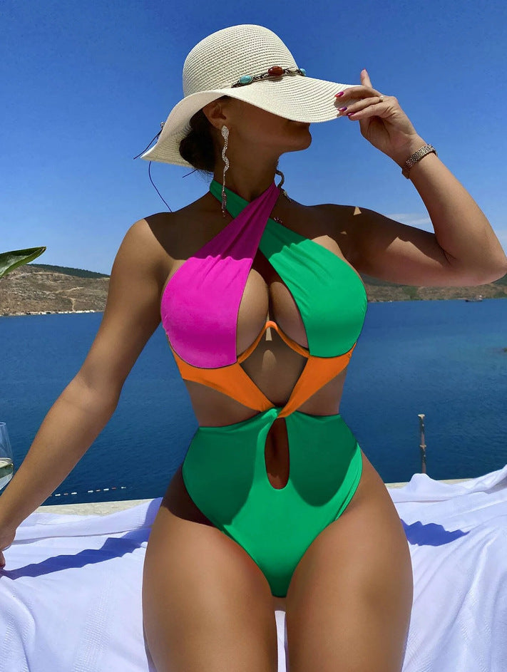 Dame Éntredelt Badedragt med Elasthan og betagende Cut-Out-Design Stilla