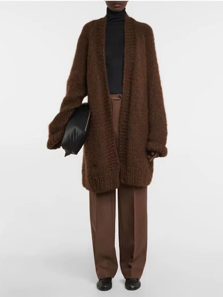 Dame blød oversized strik cardigan i høj kvalitets materiale med afslappet snit Stilla