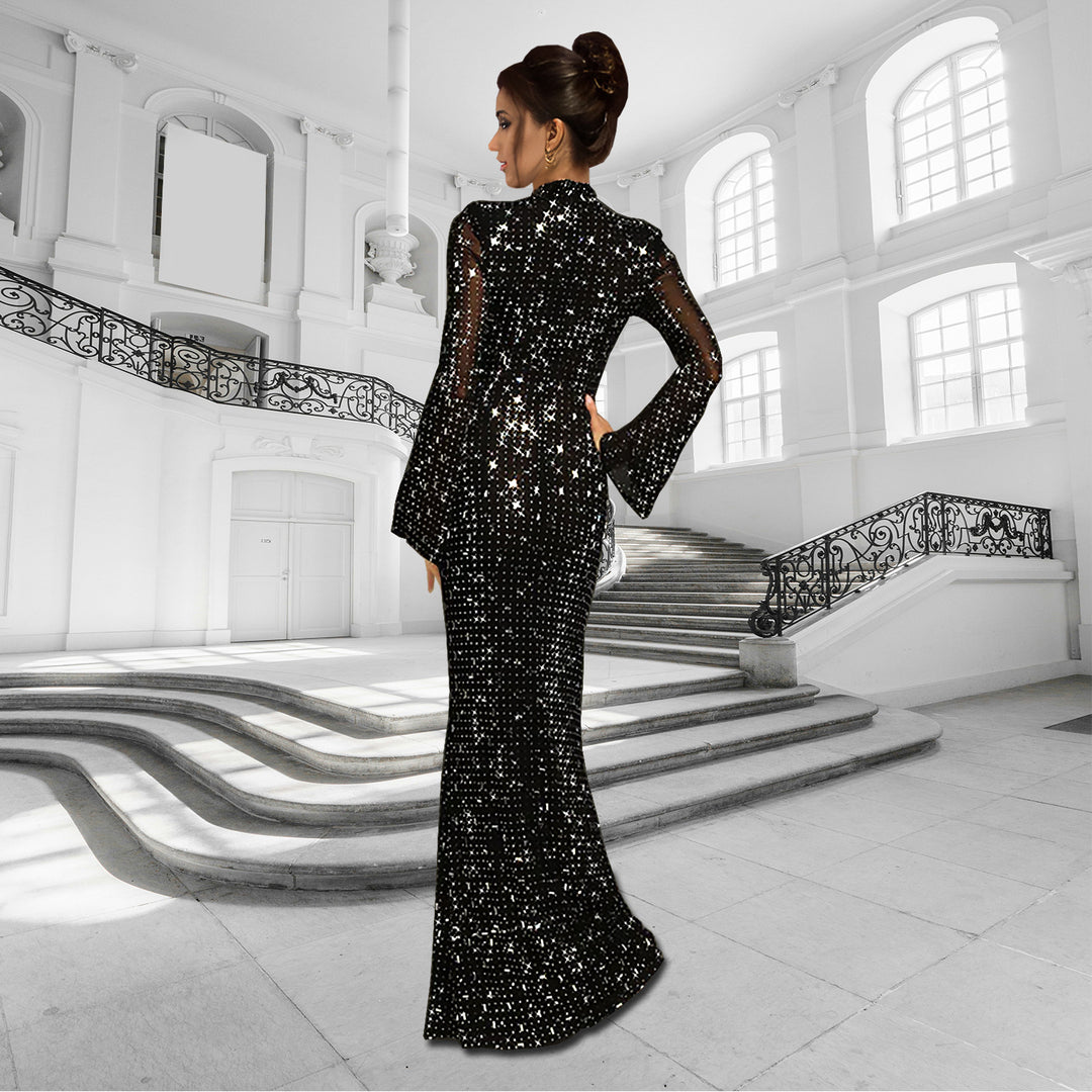 Dame Glamourøst Aftenkjole med glitrende Rhinestone-applikationer Stilla