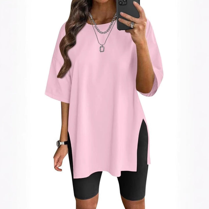 Dame Oversize T-shirt med sideslids Stilla