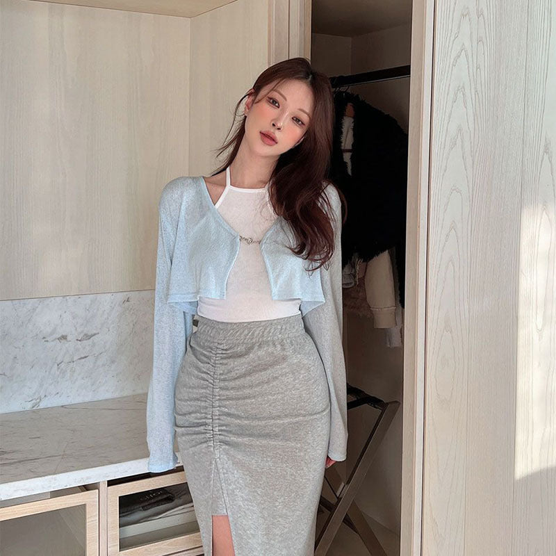 Damer elegant midi nederdel med samling Stilla