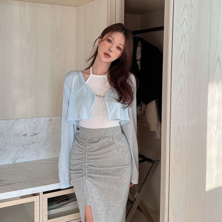 Damer elegant midi nederdel med samling Stilla