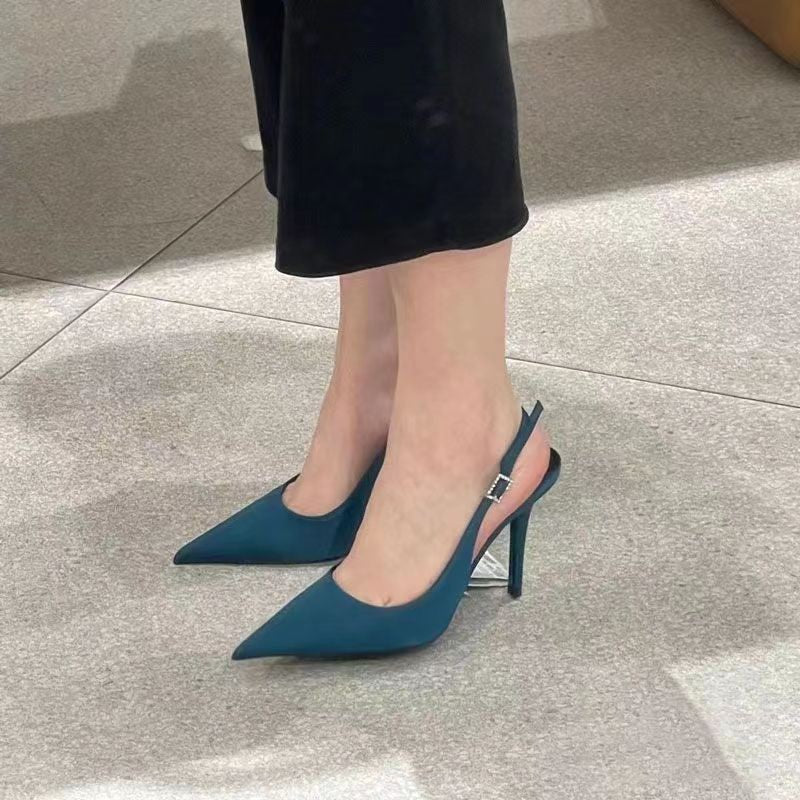 Dame Elegant Slingback Højhælede med smalt Ornamentbånd Stilla