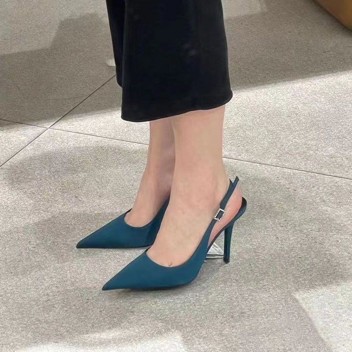 Dame Elegant Slingback Højhælede med smalt Ornamentbånd Stilla