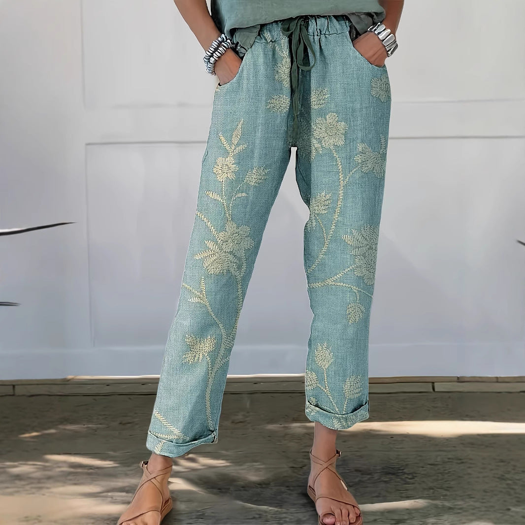 Femme Broderet Relaxed Fit Bukser Stilla
