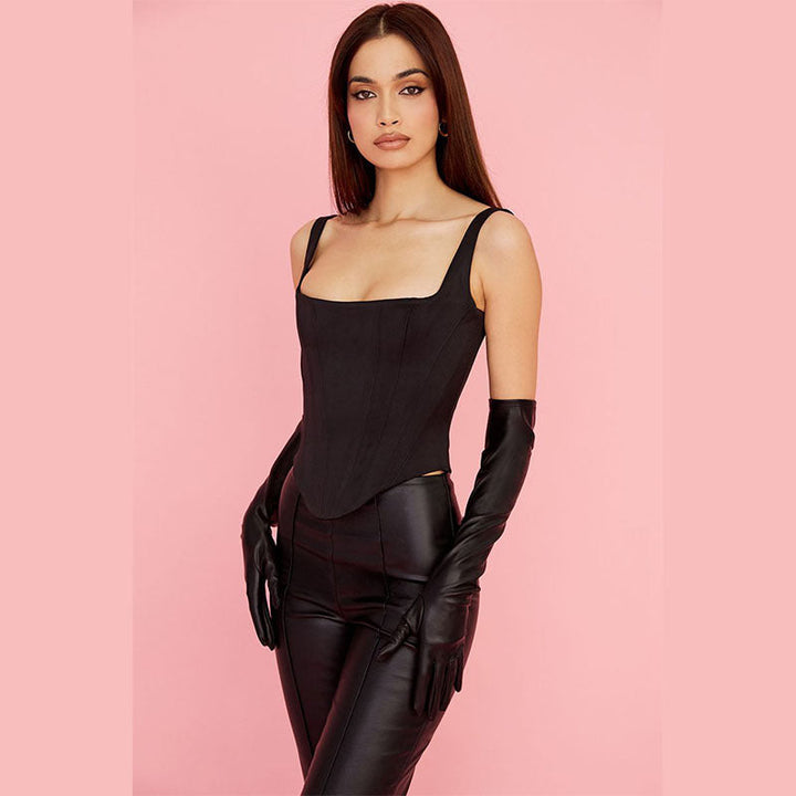 Skovae | Fairy Pink Satin Longline Korselet