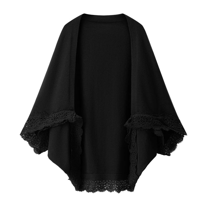 Kvinders fine cardigan med luftig blondekant Stilla