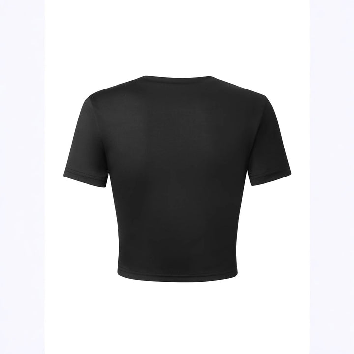 Dame T-shirt med glade kirsebærmønstre og høj kvalitet bomuldsstof Skovae