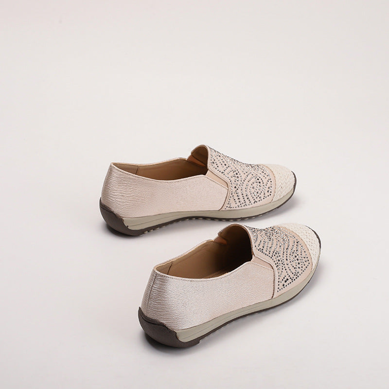Dame Slip-On sko med funklende strass-applikationer og polstret indersål Stilla