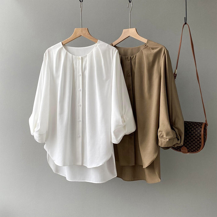 Dame bluse top med elegant knapdetaljer Stilla