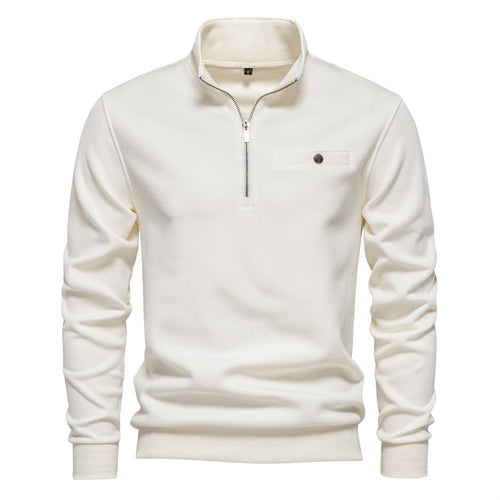 Herrer Fleece Pullover med hochwertig Halvlynlås og praktisk brystlomme Stilla