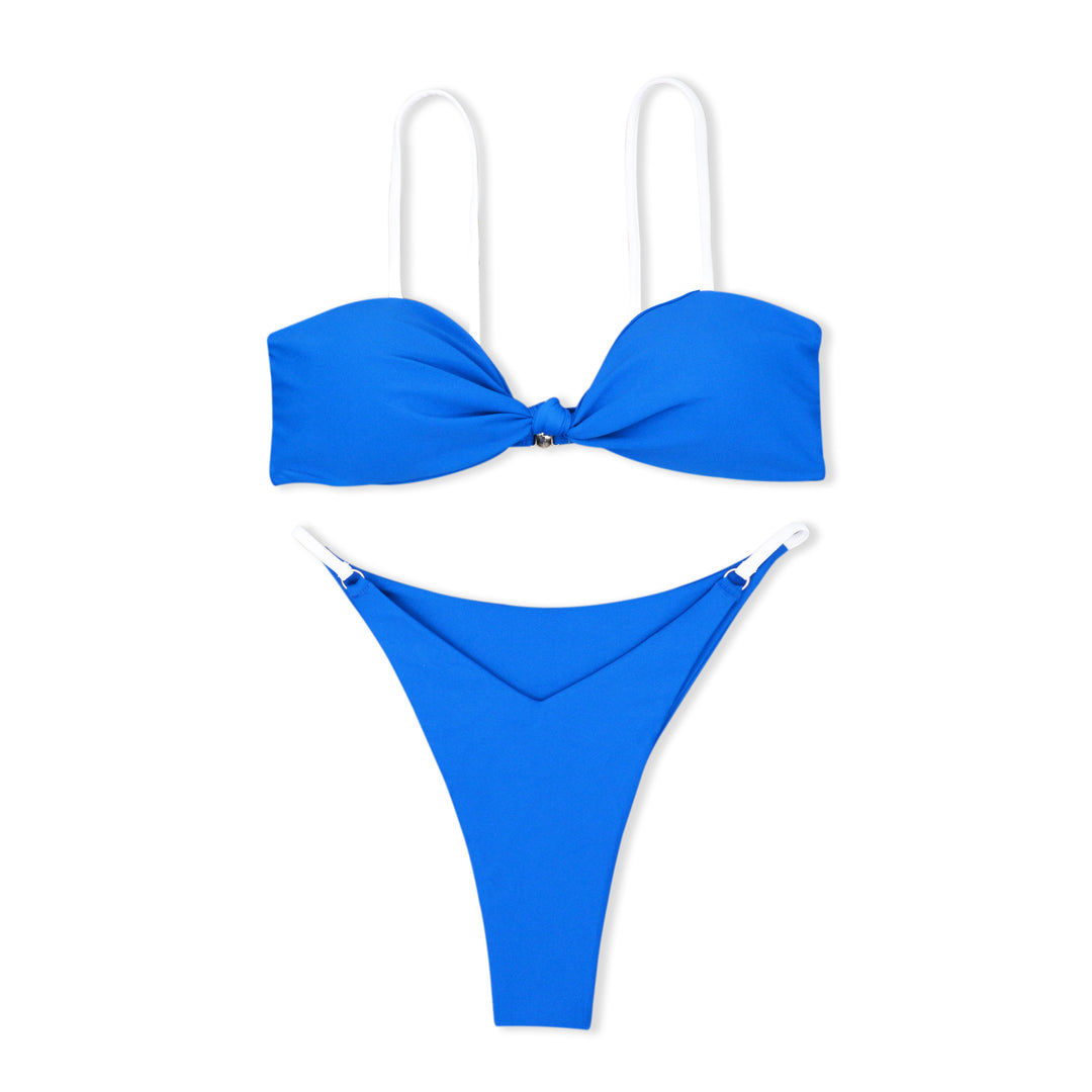 Dame Bandeau-Bikini med elegant knudedesign og justerbare stropper Stilla
