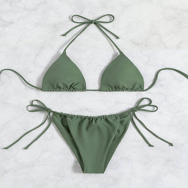 Dame triangel-bikini med justerbare remme Skovae