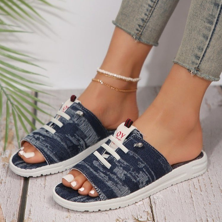 Dame Sporty Slide-sandaler med moderigtigt snøre-design og skridsikker sål Stilla