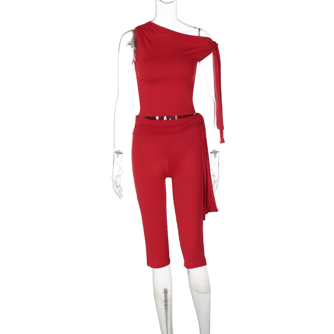 Dame Ensidig Jumpsuit med eksklusive Draperinger Skovae
