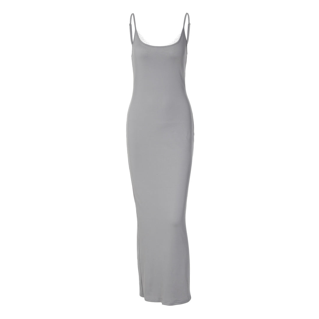 Dame Elegant Maxikjole med justerbare stropper Skovae